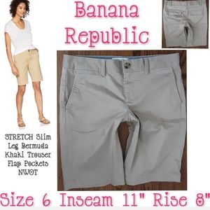 Banana Republic Bermuda Short Khaki Size 6 NWOT
